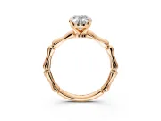 Solitaire Engagement Ring Setting for Oval Center with Bamboo Band and Prong Head in Rose Gold