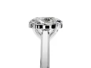 Solitaire Engagement Ring Setting for Oval Center with Flat-Sided Plain Band and Prong Head in Platinum