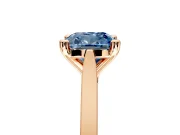 Solitaire Engagement Ring Setting for Fancy Blue Cushion Cut Center with Tapered Shoulders and Prong Head in Rose Gold