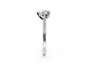 Solitaire Engagement Ring Setting for Heart-Shaped Center with Channel Accents and Prong Head in Sterling Silver