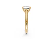 Solitaire Engagement Ring Setting for Princess Cut Center with Cathedral Band and Prong Head in Yellow Gold