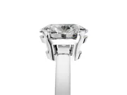 Solitaire Engagement Ring Setting for Oval Center with Plain Band and Flat Tab Prong Head in Platinum