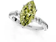 Rope Engagement Ring Setting for Fancy Yellow Marquise Center with Accent Shoulders and Prong Head in Sterling Silver