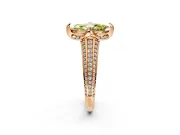 Solitaire Engagement Ring Setting for Fancy Yellow Marquise Center with Accented Split Shank and Prong Head in Rose Gold