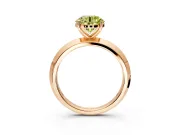 Solitaire Engagement Ring Setting for Fancy Yellow Round Cut Center with Wide Knife Ridge Band and Prong Head in Rose Gold