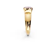 Tension Engagement Ring Setting for Fancy Pink Princess Cut Center with Wide Flat Band and Tension Head in Yellow Gold
