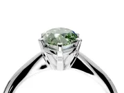 Solitaire Engagement Ring Setting for Fancy Green Marquise Center with Knife Ridge Band and Claw Prong Head in Sterling Silver
