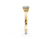 Solitaire Engagement Ring Setting for Cushion Cut Center with Basket Rail and Prong Head in Yellow Gold