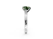 Solitaire Engagement Ring Setting for Fancy Green Heart-Shaped Center with Beaded Shoulders and Prong Head in Platinum