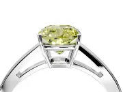 Solitaire Engagement Ring Setting for Fancy Yellow Cushion Cut Center with Open Cathedral Shoulders and Prong Head in Sterling Silver