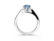 Solitaire Engagement Ring Setting for Fancy Blue Cushion Cut Center with Channel Accents and Prong Head in Platinum