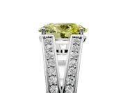 Split Shank Engagement Ring Setting for Fancy Yellow Oval Center with Pave Split Shank and Prong Head in Sterling Silver