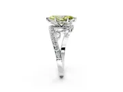 Solitaire Engagement Ring Setting for Fancy Yellow Marquise Center with Pave Bypass Twist Band and Prong Head in White Gold