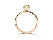 Hidden Halo Engagement Ring Setting for Fancy Yellow Pear-Shaped Center with Pave Band and Prong Head in Rose Gold