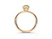 Hidden Halo Engagement Ring Setting for Fancy Yellow Marquise Center with Thin Rounded Band and Prong Head in Rose Gold