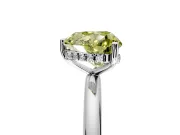 Hidden Halo Engagement Ring Setting for Fancy Yellow Heart-Shaped Center with Thin Round-Wire Band and Prong Head in White Gold