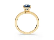 Solitaire Engagement Ring Setting for Fancy Blue Radiant Cut Center with Plain Band and Tulip Prong Head in Yellow Gold