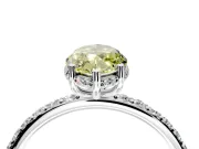 Hidden Halo Engagement Ring Setting for Fancy Yellow Marquise Center with Pave Band and Prong Head in Sterling Silver