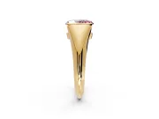Tension Engagement Ring Setting for Fancy Pink Oval Center with Wide Tapered Band and Tension Head in Yellow Gold
