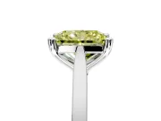 Solitaire Engagement Ring Setting for Fancy Yellow Radiant Cut Center with Tapered Shoulders and Prong Head in White Gold