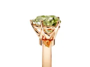 Solitaire Engagement Ring Setting for Fancy Yellow Heart-Shaped Center with Plain Band and Tulip Prong Head in Rose Gold