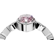 Milgrain Bezel Engagement Ring Setting for Fancy Pink Marquise Center with Marquise Stations and Bezel Head in Sterling Silver