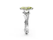 Solitaire Engagement Ring Setting for Fancy Yellow Marquise Center with Pave and Plain Crossover Band and Prong Head in Platinum