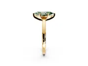 Solitaire Engagement Ring Setting for Fancy Green Marquise Center with Basket Rail and Prong Head in Yellow Gold