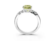 5 Stone Engagement Ring Setting for Fancy Yellow Princess Cut Center with Plain Band and Prong Head in Sterling Silver
