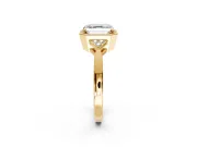 Cluster Engagement Ring Setting for Asscher Cut Center with Milgrain Shoulder Clusters and Prong Head in Yellow Gold