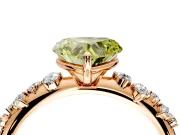 Cluster Engagement Ring Setting for Fancy Yellow Heart-Shaped Center with Round Cut Accent Band and Prong Head in Rose Gold