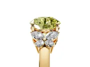 Solitaire Engagement Ring Setting for Fancy Yellow Round Cut Center with Marquise Flower Shoulders and Prong Head in Yellow Gold