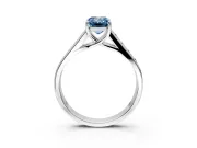 Solitaire Engagement Ring Setting for Fancy Blue Emerald Cut Center with Cathedral Channel Band and Prong Head in Platinum
