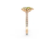 Halo Engagement Ring Setting for Fancy Yellow Pear-Shaped Center with Pave Accents, Heart Basket and Prong Head in Rose Gold