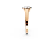 Solitaire Engagement Ring Setting for Oval Center with Tapered Split Shoulders and Prong Head in Rose Gold