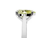 Solitaire Engagement Ring Setting for Fancy Yellow Pear-Shaped Center with Tapered Shoulders and Prong Head in Sterling Silver