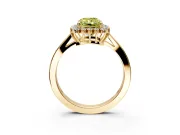Starburst Halo Engagement Ring Setting for Fancy Yellow Radiant Cut Center with Flat Cathedral Band and Prong Head in Yellow Gold