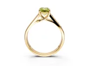 Solitaire Engagement Ring Setting for Fancy Yellow Emerald Cut Center with Cathedral Channel Band and Prong Head in Yellow Gold
