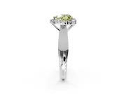 Halo Engagement Ring Setting for Fancy Yellow Heart-Shaped Center with Square Band and Prong Head in Sterling Silver