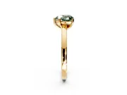 Solitaire Engagement Ring Setting for Fancy Green Heart-Shaped Center with Basket Rail and Prong Head in Yellow Gold