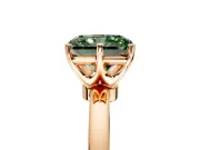 Solitaire Engagement Ring Setting for Fancy Green Radiant Cut Center with Plain Band and Tulip Prong Head in Rose Gold