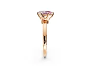 Solitaire Engagement Ring Setting for Fancy Pink Pear-Shaped Center with Plain Band and Tulip Prong Head in Rose Gold