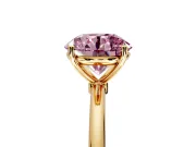 Solitaire Engagement Ring Setting for Fancy Pink Round Cut Center with Straight Thin Band and Prong Head in Yellow Gold
