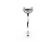 Emerald Cut and Emerald Cut Lab-Grown Diamond Toi et Moi Engagement Ring with Prong-Set Stones in Platinum