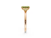 Solitaire Engagement Ring Setting for Fancy Yellow Emerald Cut Center with Straight Thin Band and Prong Head in Rose Gold