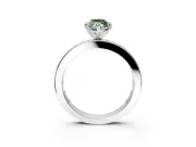 Solitaire Engagement Ring Setting for Fancy Green Marquise Center with Channel Baguette Band and Prong Head in White Gold