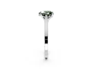 Solitaire Engagement Ring Setting for Fancy Green Heart-Shaped Center with Tapered Shoulders and Prong Head in White Gold