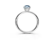 Hidden Halo Engagement Ring Setting for Fancy Blue Marquise Center with Thin Rounded Band and Prong Head in Sterling Silver