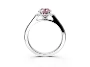 Solitaire Engagement Ring Setting for Fancy Pink Oval Center with Channel Accents and Prong Head in Sterling Silver