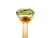 Solitaire Engagement Ring Setting for Fancy Yellow Asscher Cut Center with Basket Rail and Prong Head in Yellow Gold